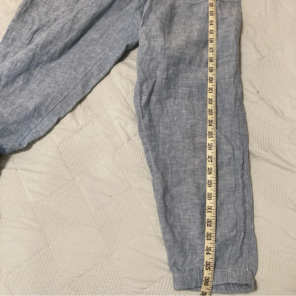 Athleta Carbón Linen Jogger Blue Drawstring Pants size 12 - Picture 13 of 13